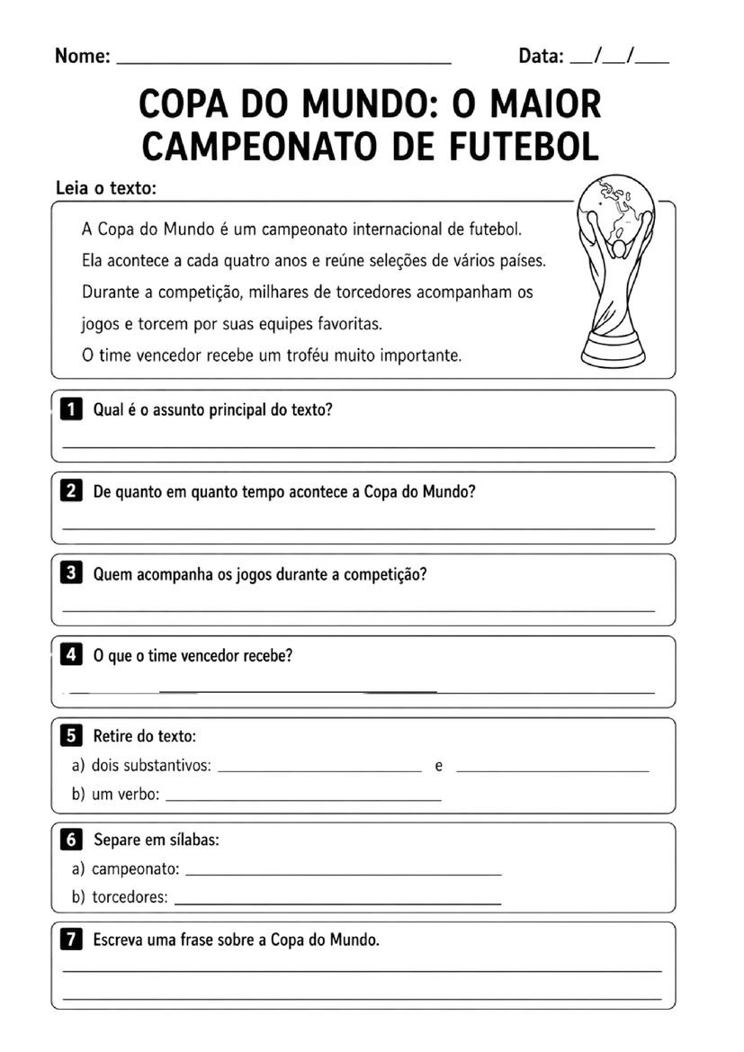 Atividades copa do mundo 2º ano prontas para imprimir atividade escolar página 8